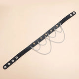 Punk Rock Leather Necklace Bondage Collarbone Chain