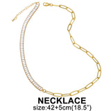 Cold Wind Zircon Chain Necklace Bracelet Set
