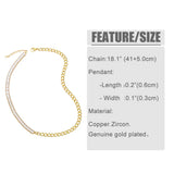 Zircon Necklace & Bracelet Set - Cold Stitching Clavicle Chain