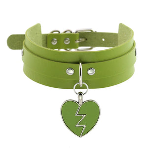 Gothic Sexy Lightning Heart Double Layer Necklace