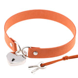 WANGAIYAO Punk Collar Necklace Love Lock Peach Heart