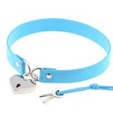 WANGAIYAO Punk Collar Necklace Love Lock Peach Heart