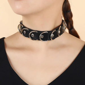 Punk Gothic Leather Necklace for Men and Women