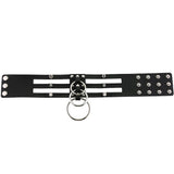 Exaggerated Punk Spiked Rivet PU Leather Necklace