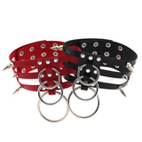 Exaggerated Punk Spiked Rivet PU Leather Necklace