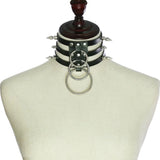 Exaggerated Punk Spiked Rivet PU Leather Necklace