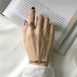 925 Silver Minimalist Square Letter Bracelet