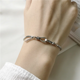 925 Silver Minimalist Square Letter Bracelet