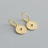 Sterling Silver Zodiac Compass Pendant Earrings