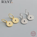 Sterling Silver Zodiac Compass Pendant Earrings