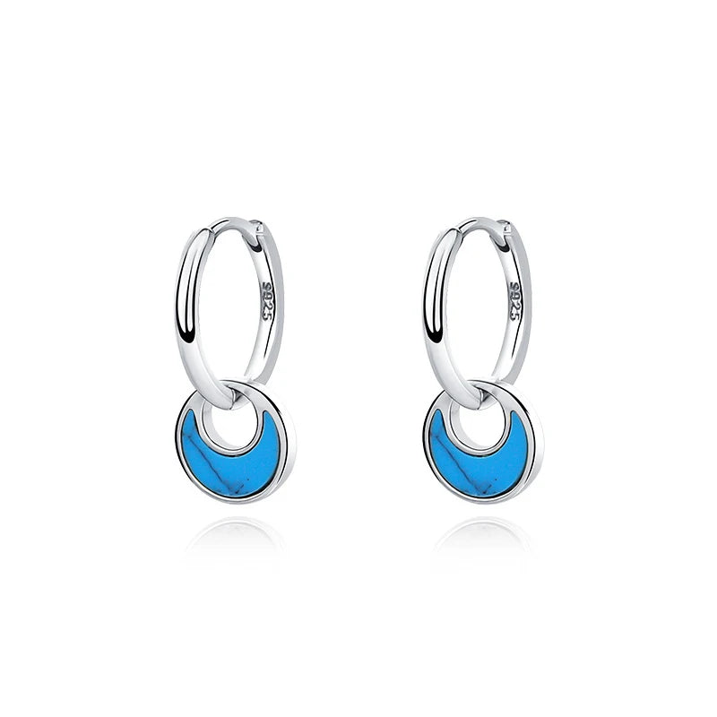 925 Silver Abalone Shell Drop Earrings Women Boho Wedding Party Piercing