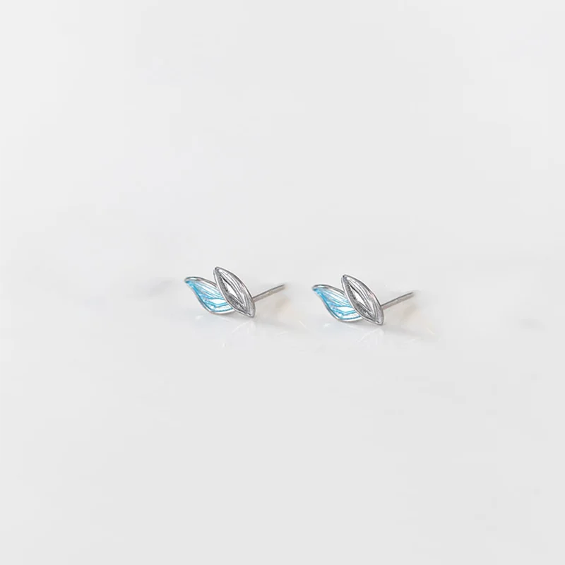 925 Silver Leaf Stud Earrings Women Teen Plant Jewelry Accessories
