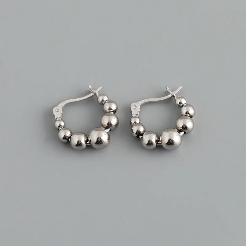 925 Silver Bohemia Circle Stud Earrings for Women