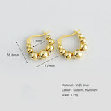 925 Silver Bohemia Circle Stud Earrings for Women