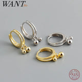 925 Silver Boho Double Tassel Ball Stud Earrings for Women