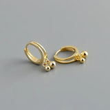 925 Silver Boho Double Tassel Ball Stud Earrings for Women