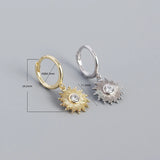 925 Silver Geometric Zircon Stud Earrings for Women