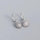 925 Silver Geometric Zircon Stud Earrings for Women