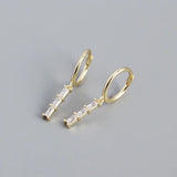 925 Silver Tassel Green Crystal Earrings Bohemian Style