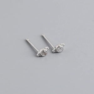 925 Silver Bohemian Baby Stud Earrings Zircon Jewelry