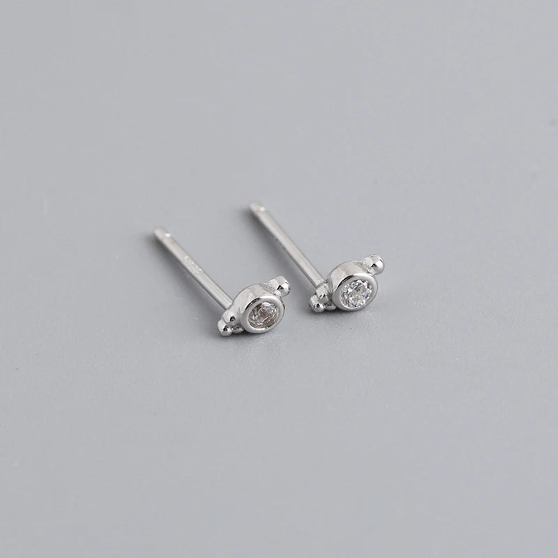 925 Silver Bohemian Baby Stud Earrings Zircon Jewelry