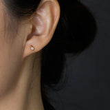 925 Silver Bohemian Baby Stud Earrings Zircon Jewelry