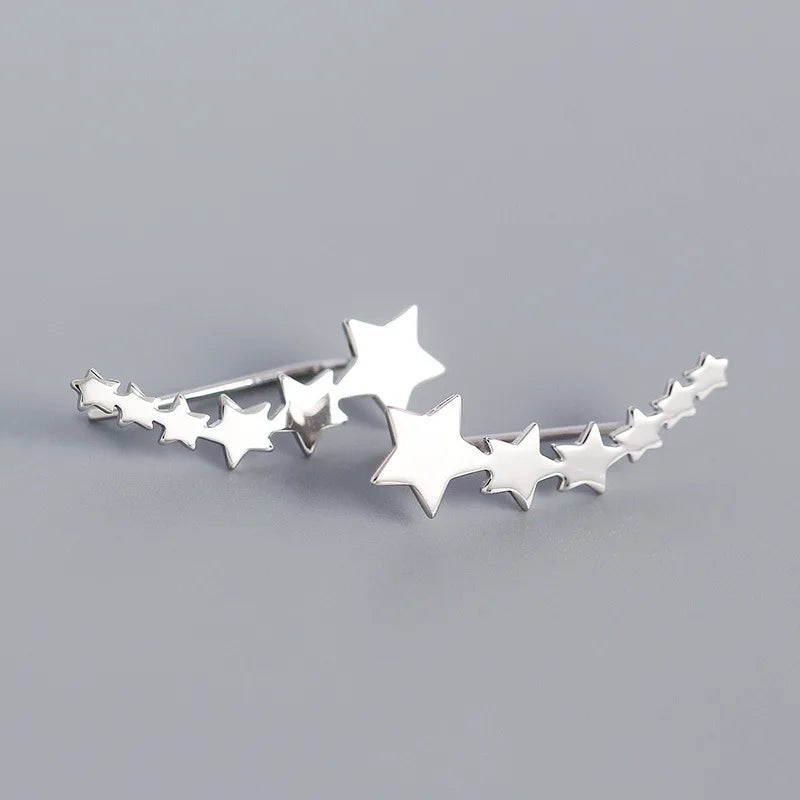 925 Silver Boho Star Stud Earrings for Women