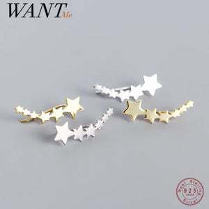 925 Silver Boho Star Stud Earrings for Women