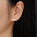 925 Silver Bohemian Zircon Screw Stud Earrings for Women