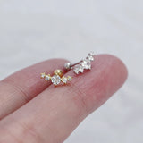 925 Silver Bohemian Zircon Screw Stud Earrings for Women