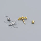 925 Silver Bohemian Zircon Screw Stud Earrings for Women