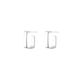 925 Silver Geometric Rock 18k Ear Buckle Square Stud Earrings