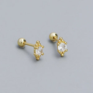 925 Silver Boho Screw Beads Stud Earrings for Women
