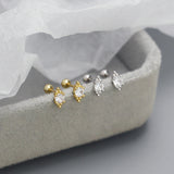 925 Silver Boho Screw Beads Stud Earrings for Women