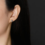 925 Silver Zirconia Flower Stud Earrings Wedding Jewelry