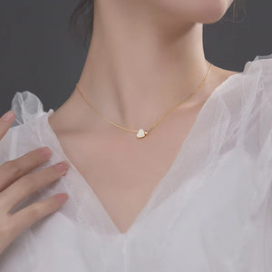 925 Silver Love Heart Pendant Necklace Box Chain Wedding Jewelry