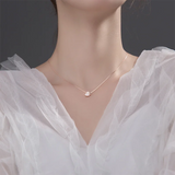 925 Silver Love Heart Pendant Necklace Box Chain Wedding Jewelry