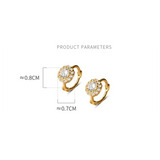 925 Silver Round Flower CZ Earrings for Women Wedding Anniversary