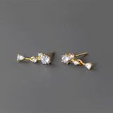 925 Silver Zircon Drop Earrings Delicate Party Charms Jewelry