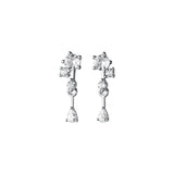 925 Silver Zircon Drop Earrings Delicate Party Charms Jewelry