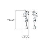 925 Silver Zircon Drop Earrings Delicate Party Charms Jewelry