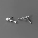 925 Silver Zircon Drop Earrings Delicate Party Charms Jewelry