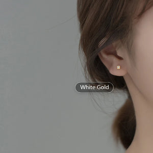 925 Silver Zircon Stud Earrings - Charm Party Jewelry