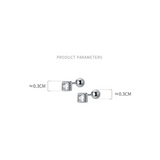 925 Silver Zircon Stud Earrings - Charm Party Jewelry