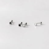 925 Silver Zircon Stud Earrings - Charm Party Jewelry