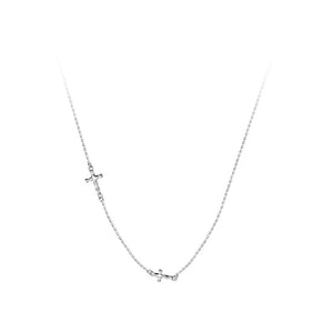 925 Silver Cross Link Chain Necklace for Women