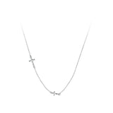 925 Silver Cross Link Chain Necklace for Women