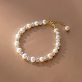 925 Silver Wedding Zircon Baroque Pearl Bracelet