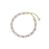 925 Silver Wedding Zircon Baroque Pearl Bracelet