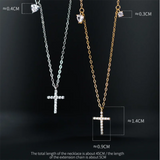 925 Silver Cross Zircon Charm Chain Necklace for Women